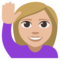 Person Raising Hand - Medium Light emoji on Emojione